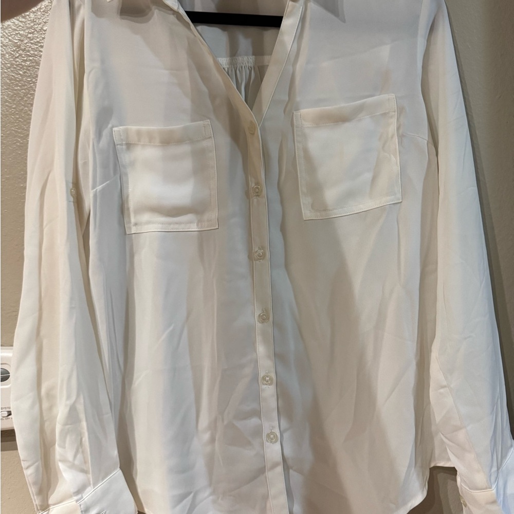 Maurices White Button-Up Blouse
